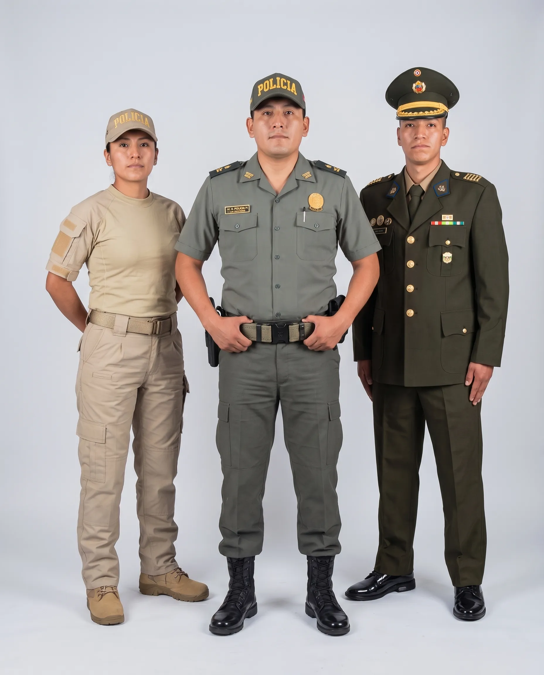 Uniformes Unicar: táctico, policial de servicio y militar de gala